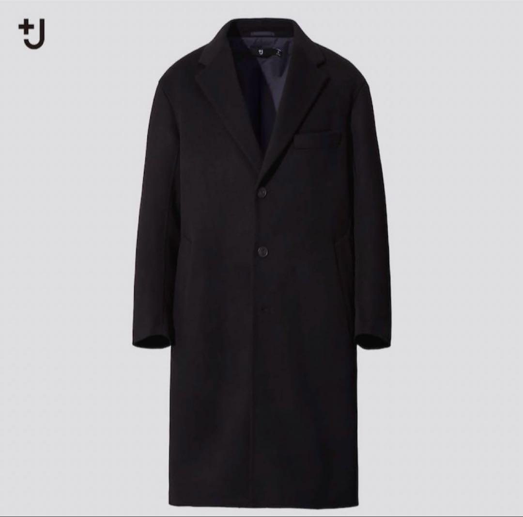UNIQLO +J カシミヤブレンドオーバーサイズチェスターコート　ブラック　L