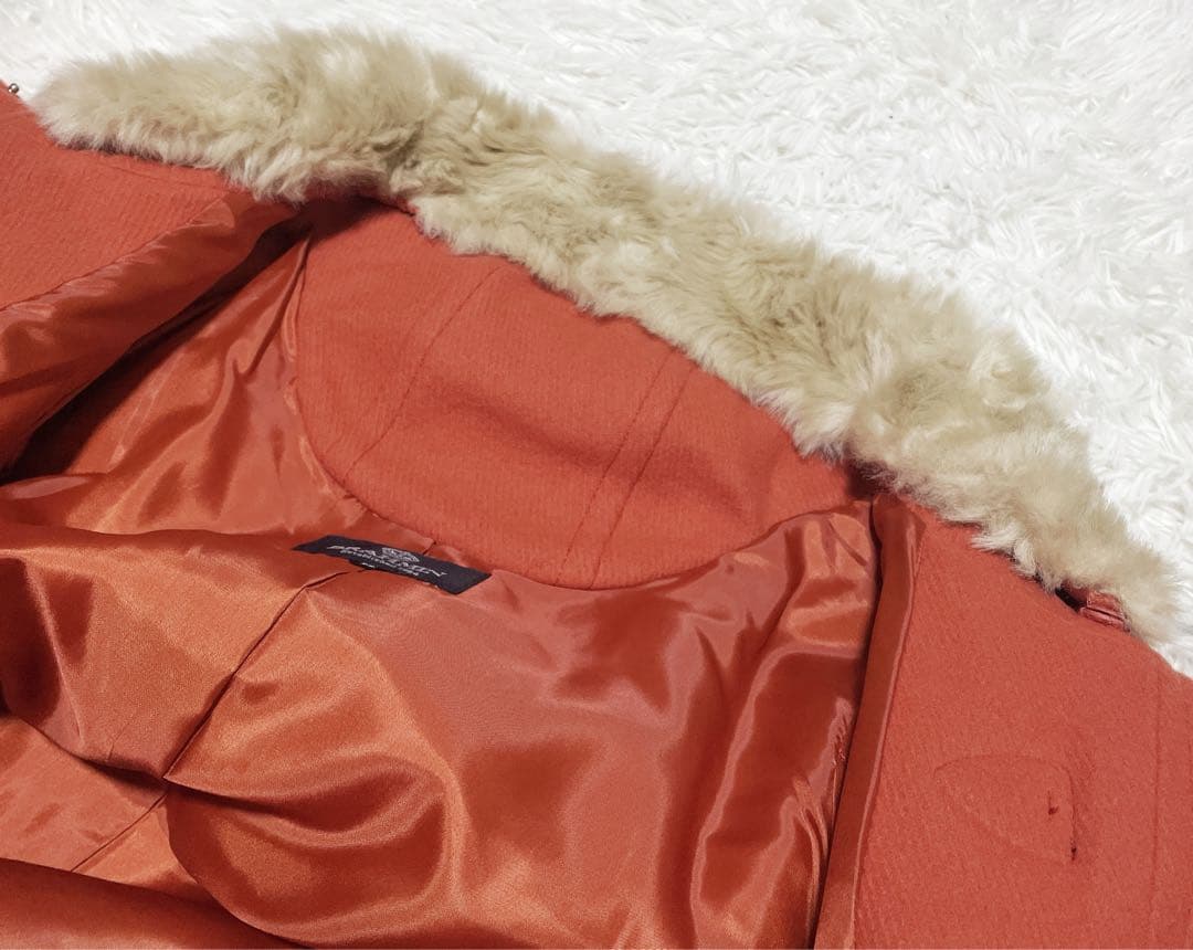 BRAHMIN 新品　フード風オレンジダッフルコート　38サイズ