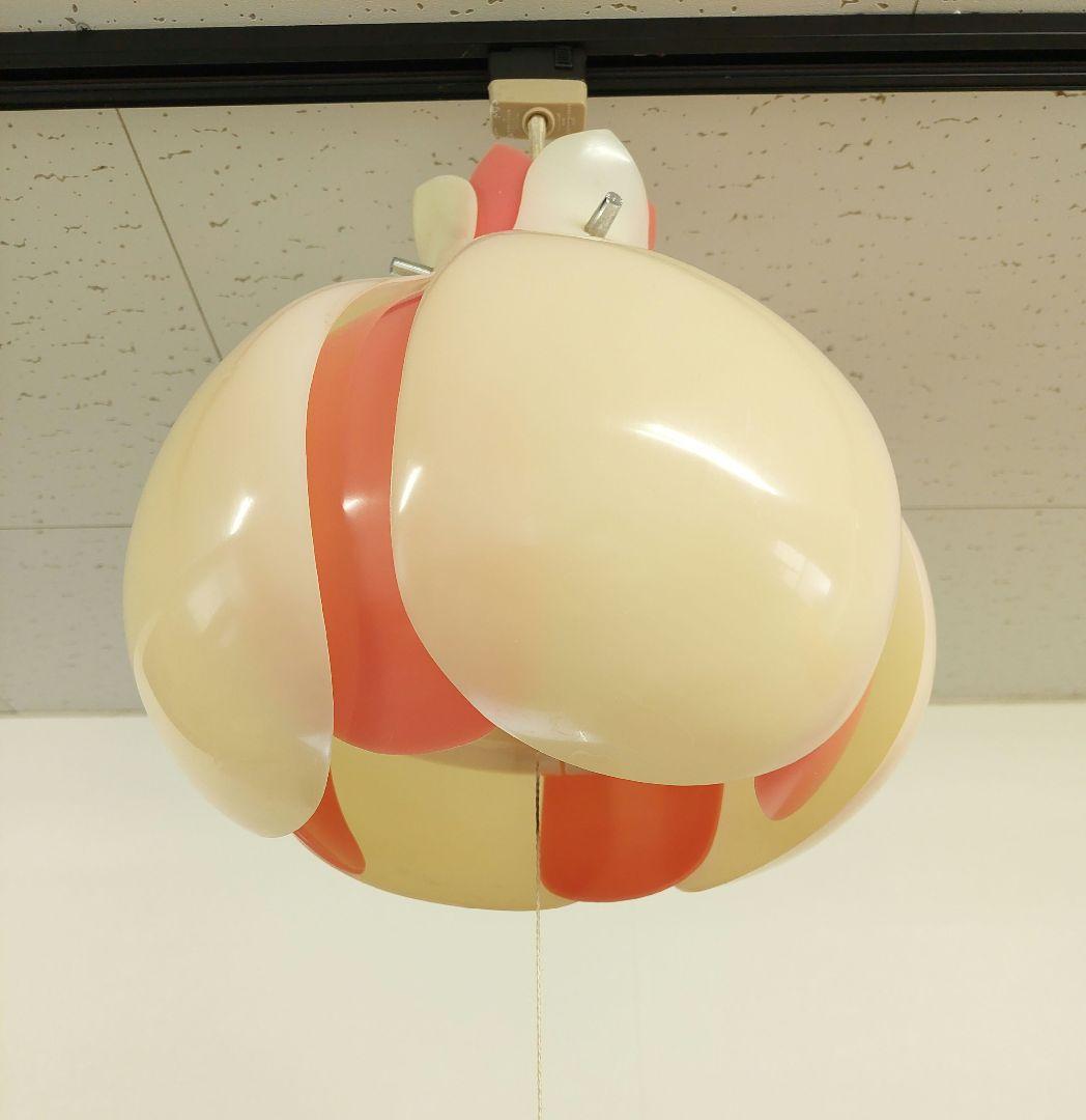 昭和レトロ チューリップライト ペンダントライト 2灯式蛍光灯 ピンク