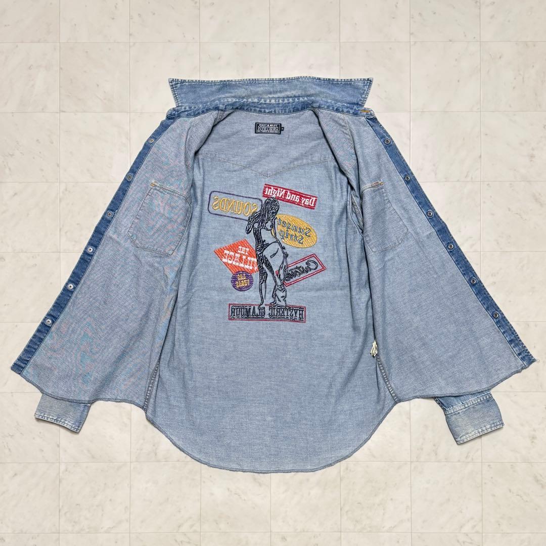 ヒステリックグラマー SUNSET STRIP 刺繍 ウエスタン デニム シャツ