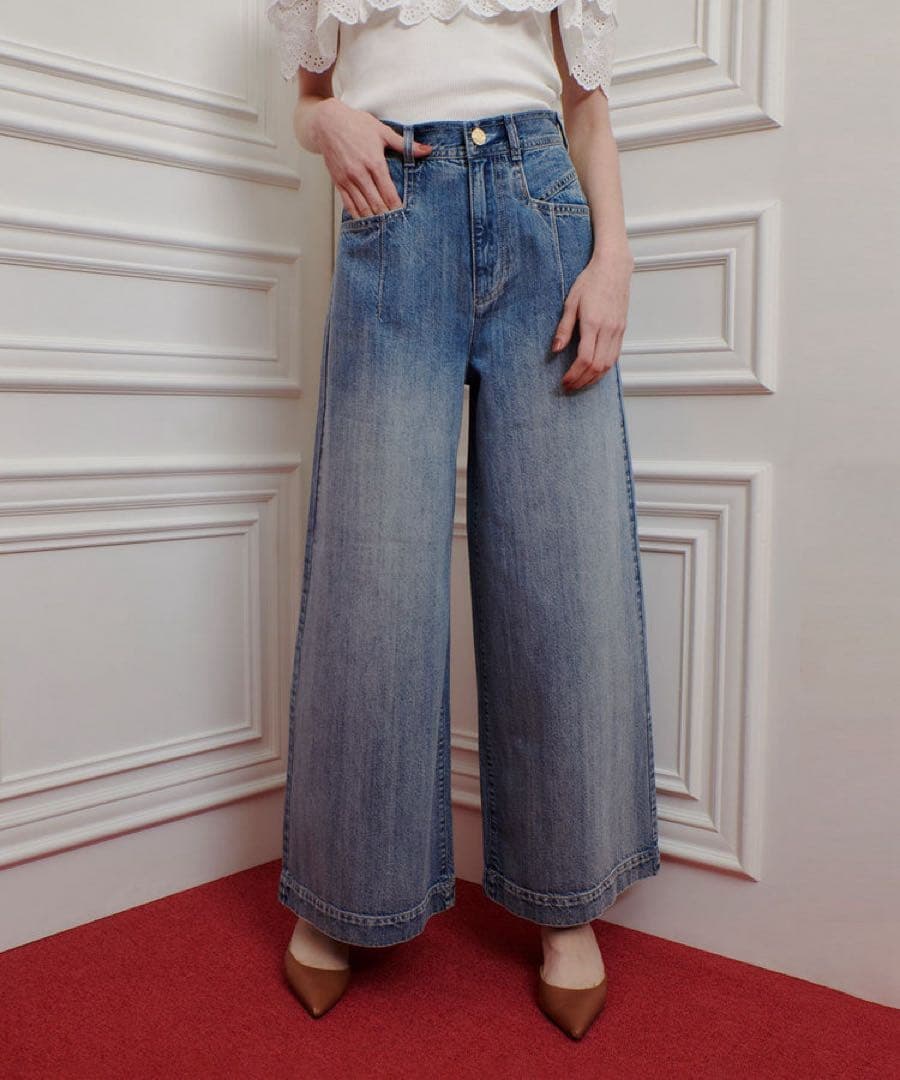 美品【LOULOU WILLOUGHBY】デニムバギーパンツ02 25年モデル