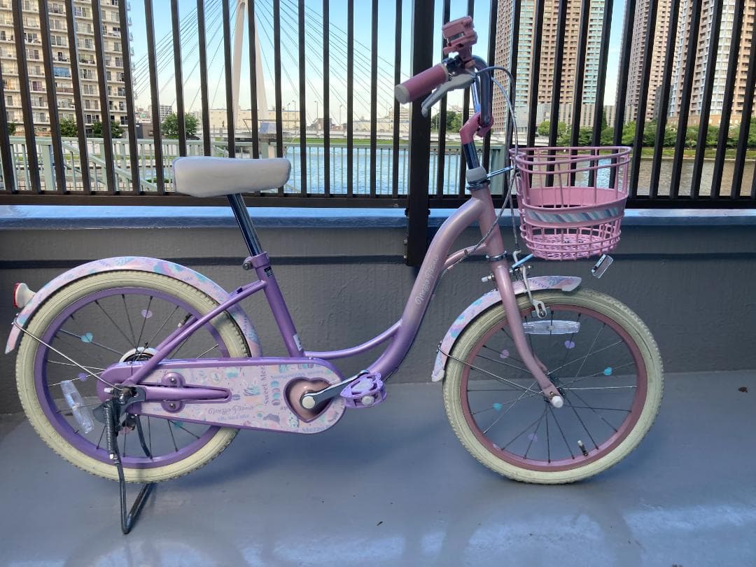 HR☆　子供用自転車　アサヒサイクルのメゾピアノ 紫色とピンク 18インチ