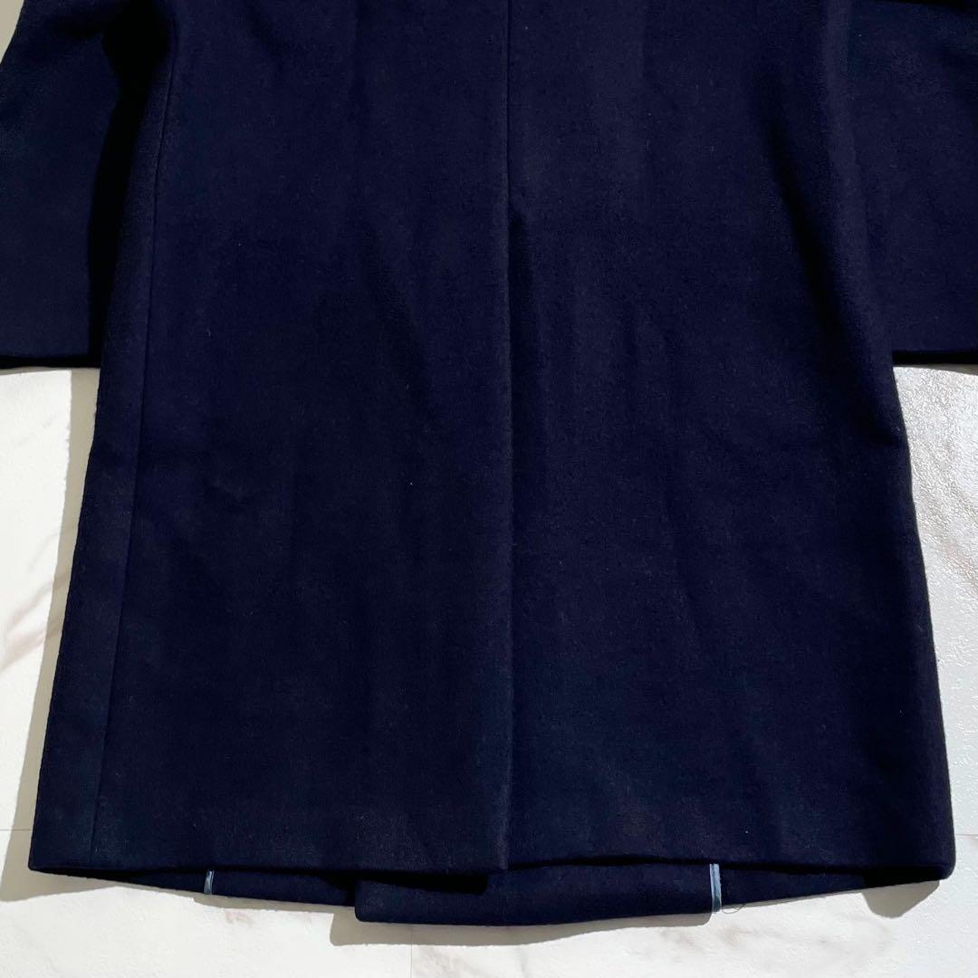 美品 プラダ ダブルチェスターコート XXLサイズ ネイビー ロング 【82】