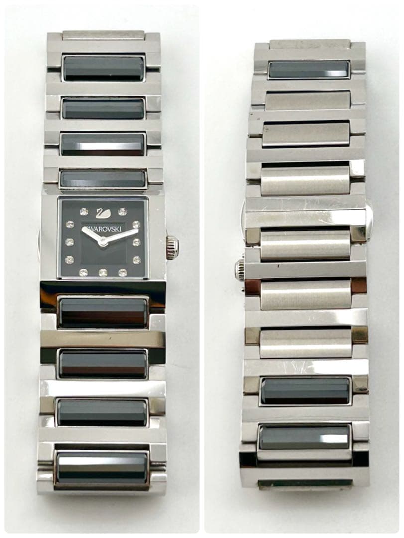 【美品】スワロフスキー　クォーツ　腕時計　シルバー　1047348
