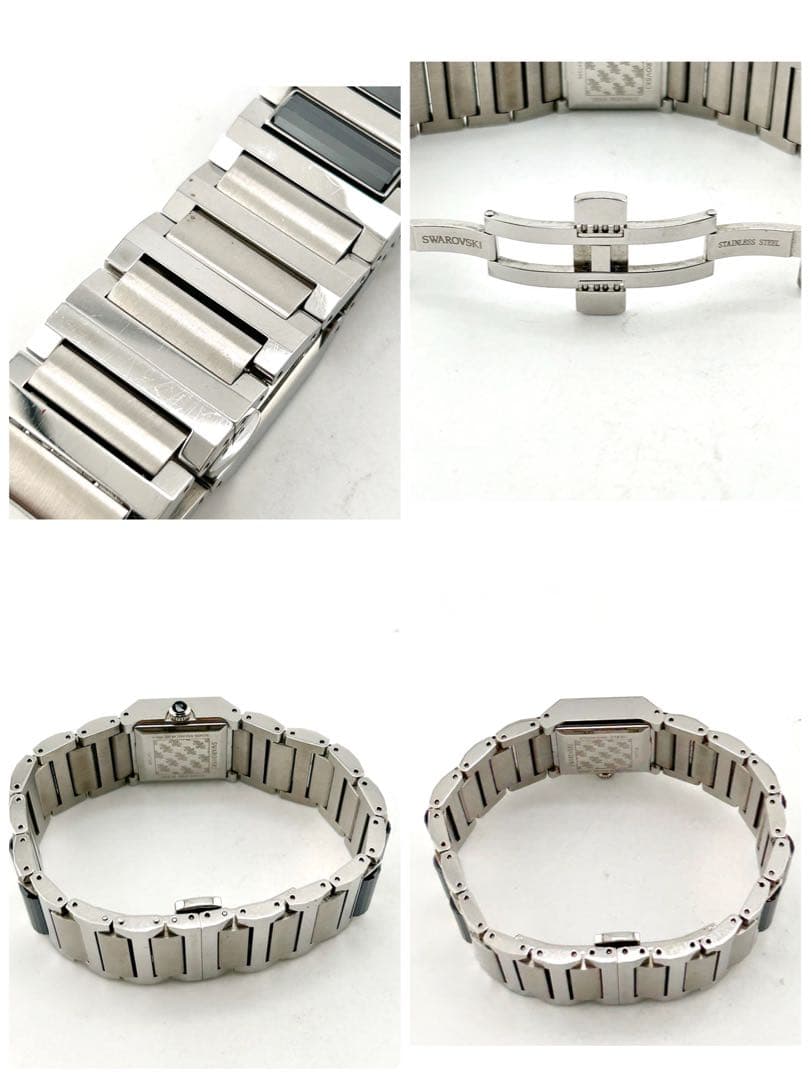 【美品】スワロフスキー　クォーツ　腕時計　シルバー　1047348