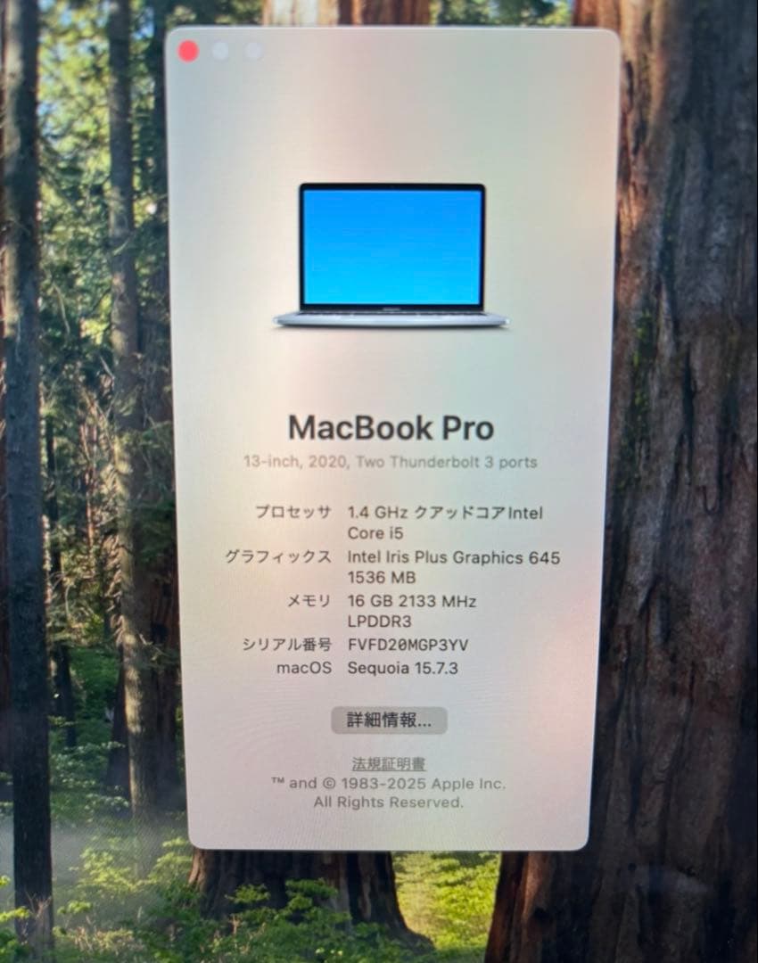 MacBook Pro 13インチ Mid 2020 Core i5 16GB
