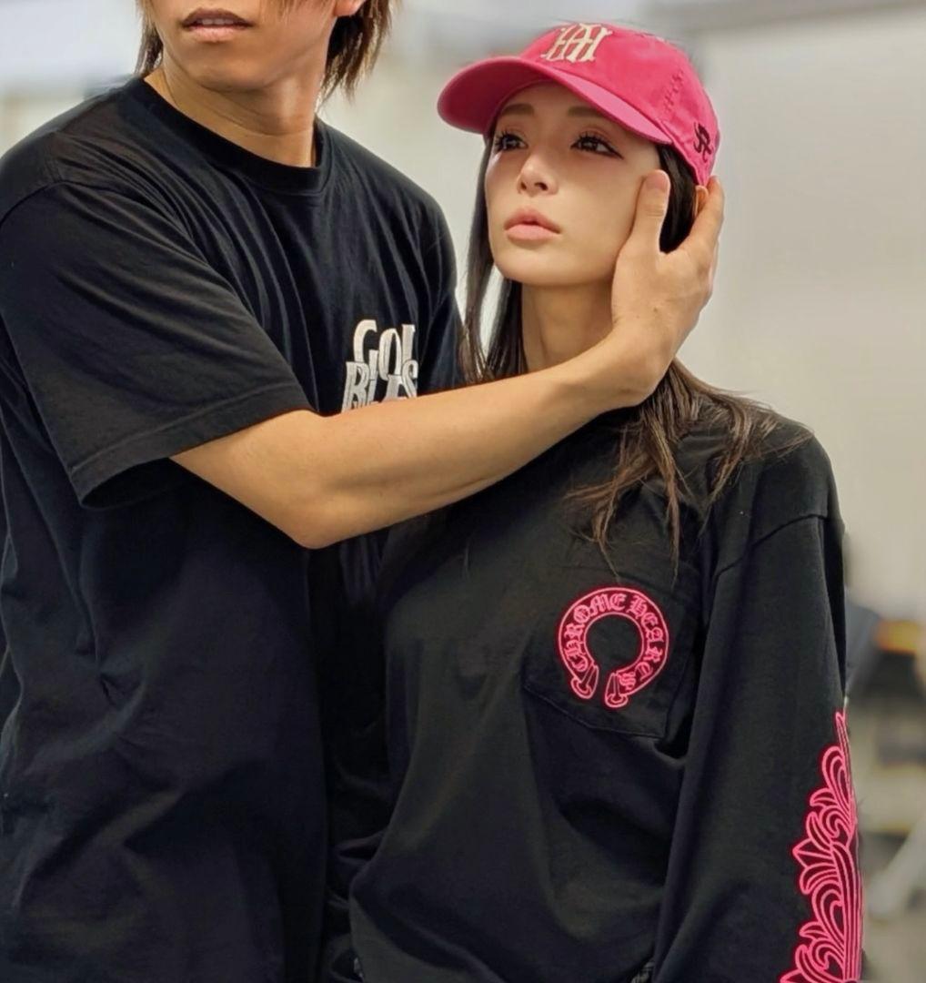 クロムハーツ ロンt フローラル クロス ピンク パーカー 長袖 ホースシュー