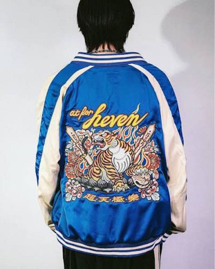 チュウカタベタイTiger reversibleスカジャンBLUE/BLACK