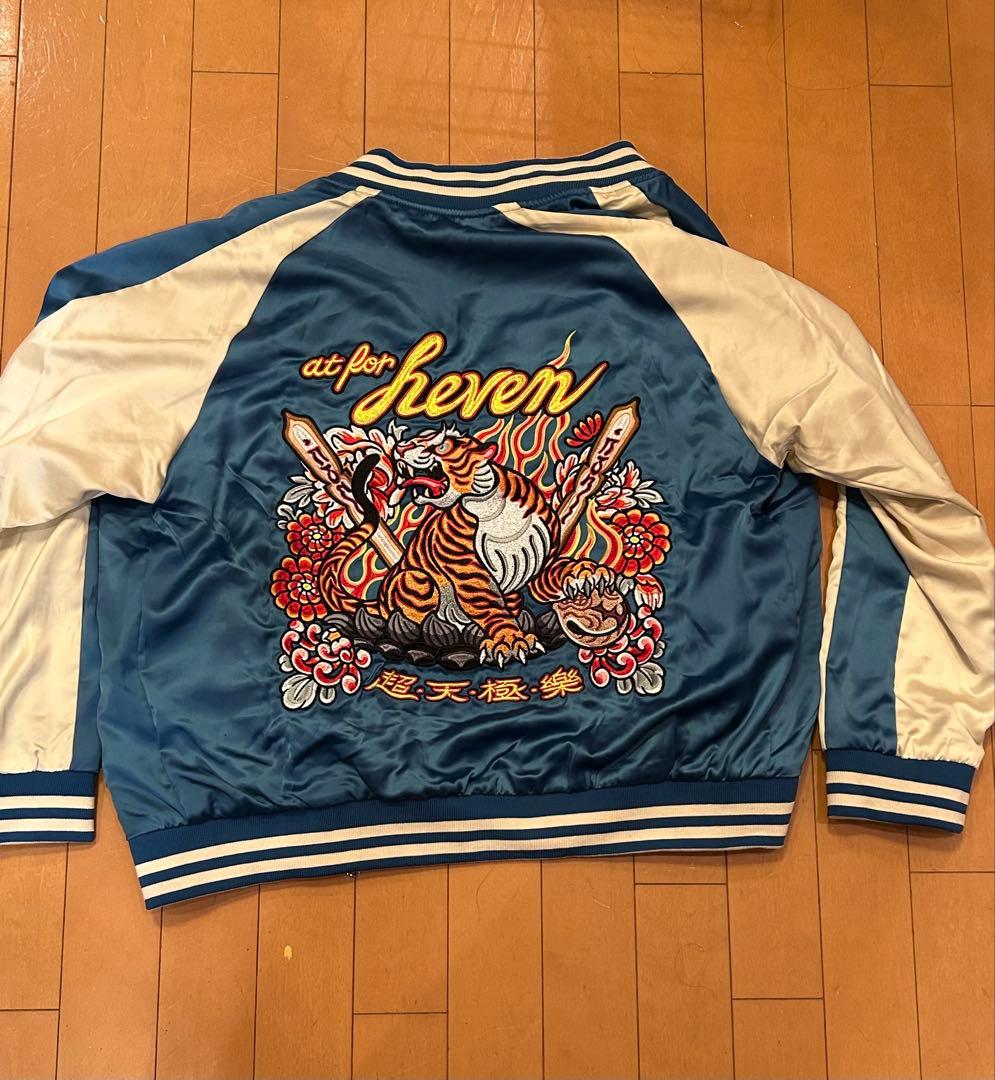 チュウカタベタイTiger reversibleスカジャンBLUE/BLACK