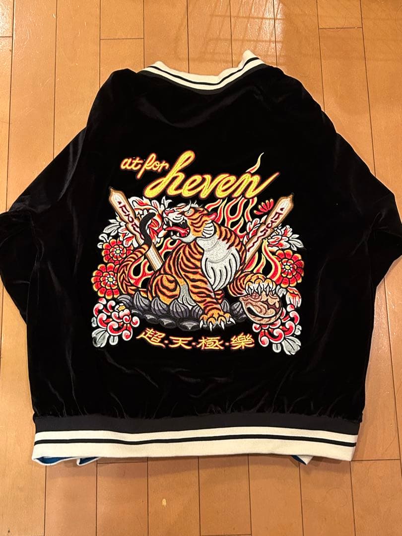 チュウカタベタイTiger reversibleスカジャンBLUE/BLACK