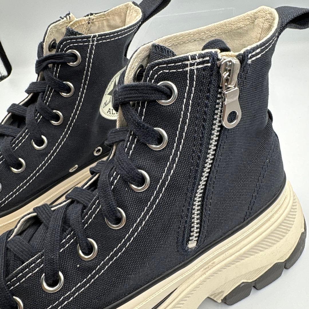 極美品 コンバース オールスター トレックウェーブ ジップ　厚底 ブラック