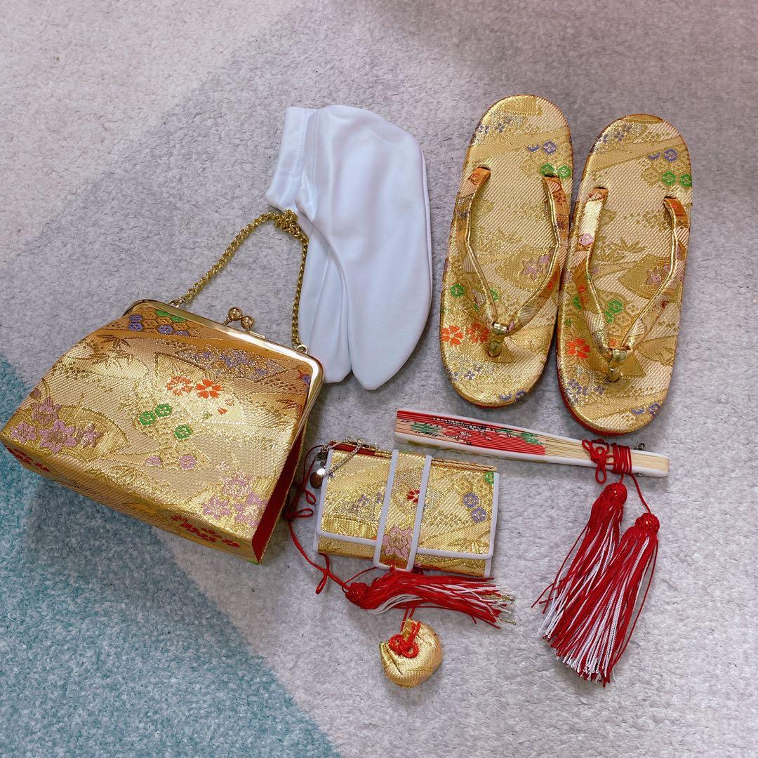 七五三 7歳 正絹 着物 作り帯 バッグ 草履 フルセット 鹿の子 ピンク