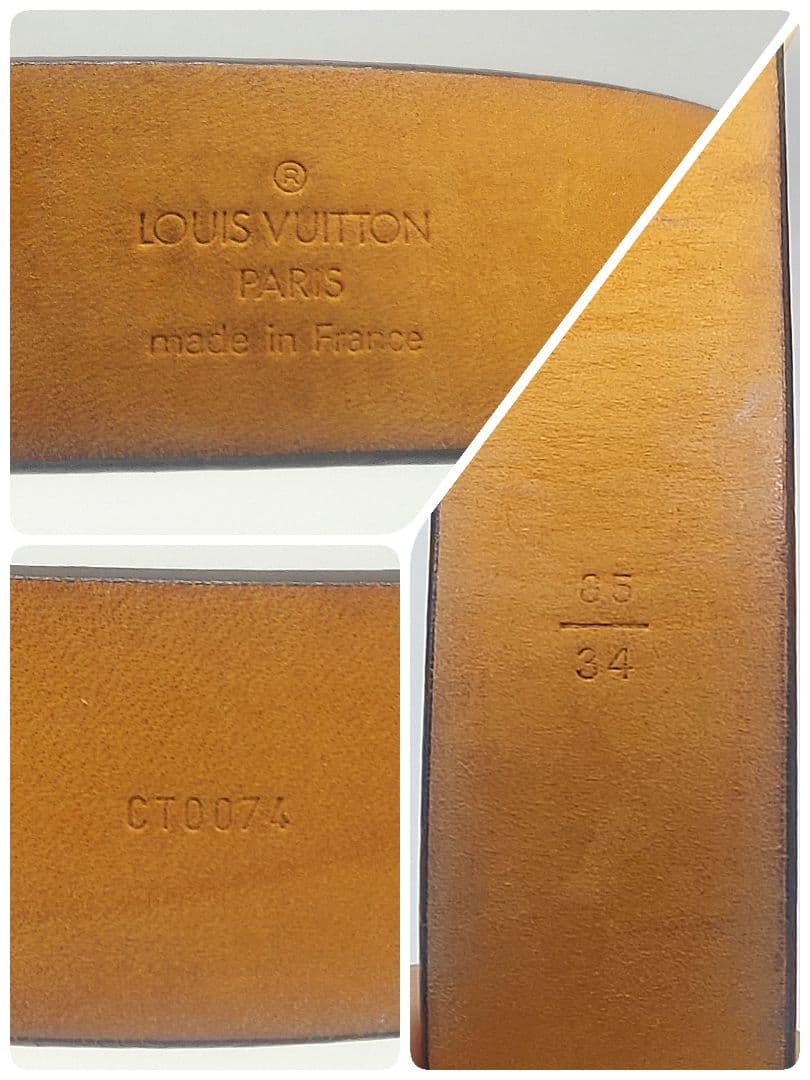 Louis Vuitton モノグラムサンチュールキャレ レザーベルトM6800