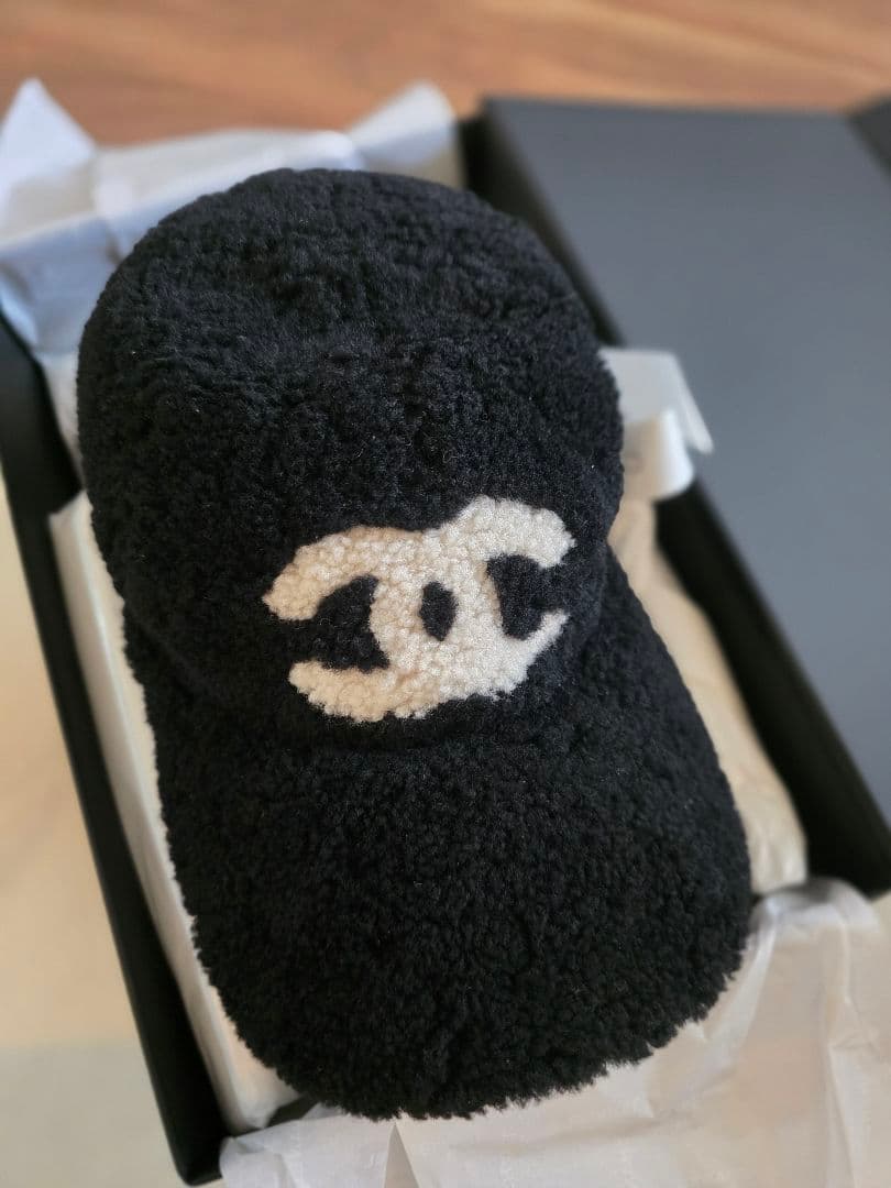 【正規品/新品】CHANEL シャネル テディ ボア キャップ 黒最後値下げ