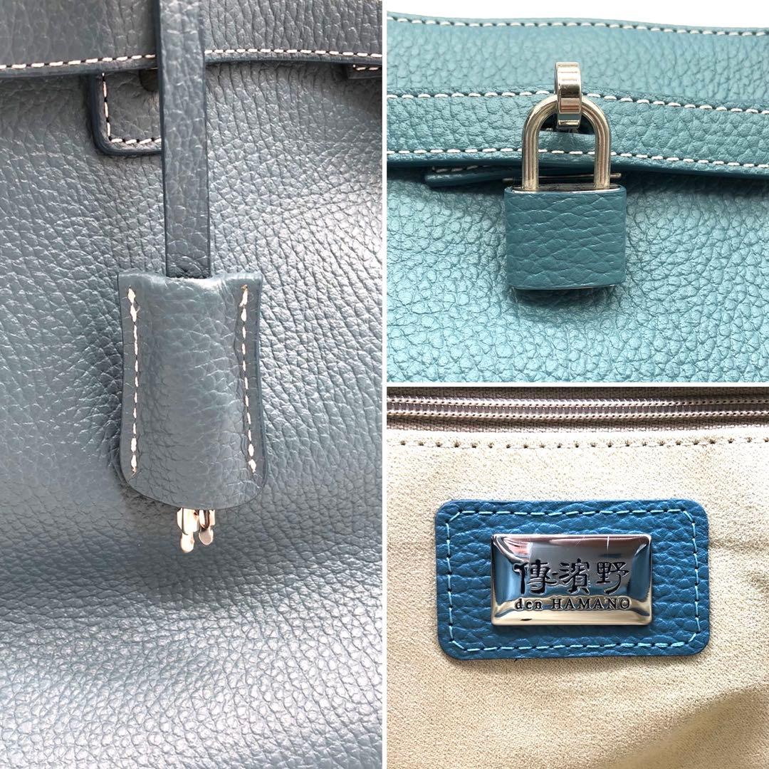 ✨極美品✨傳濱野 トートバッグ ミーティア 皇室御用達 レザー セピアブルー