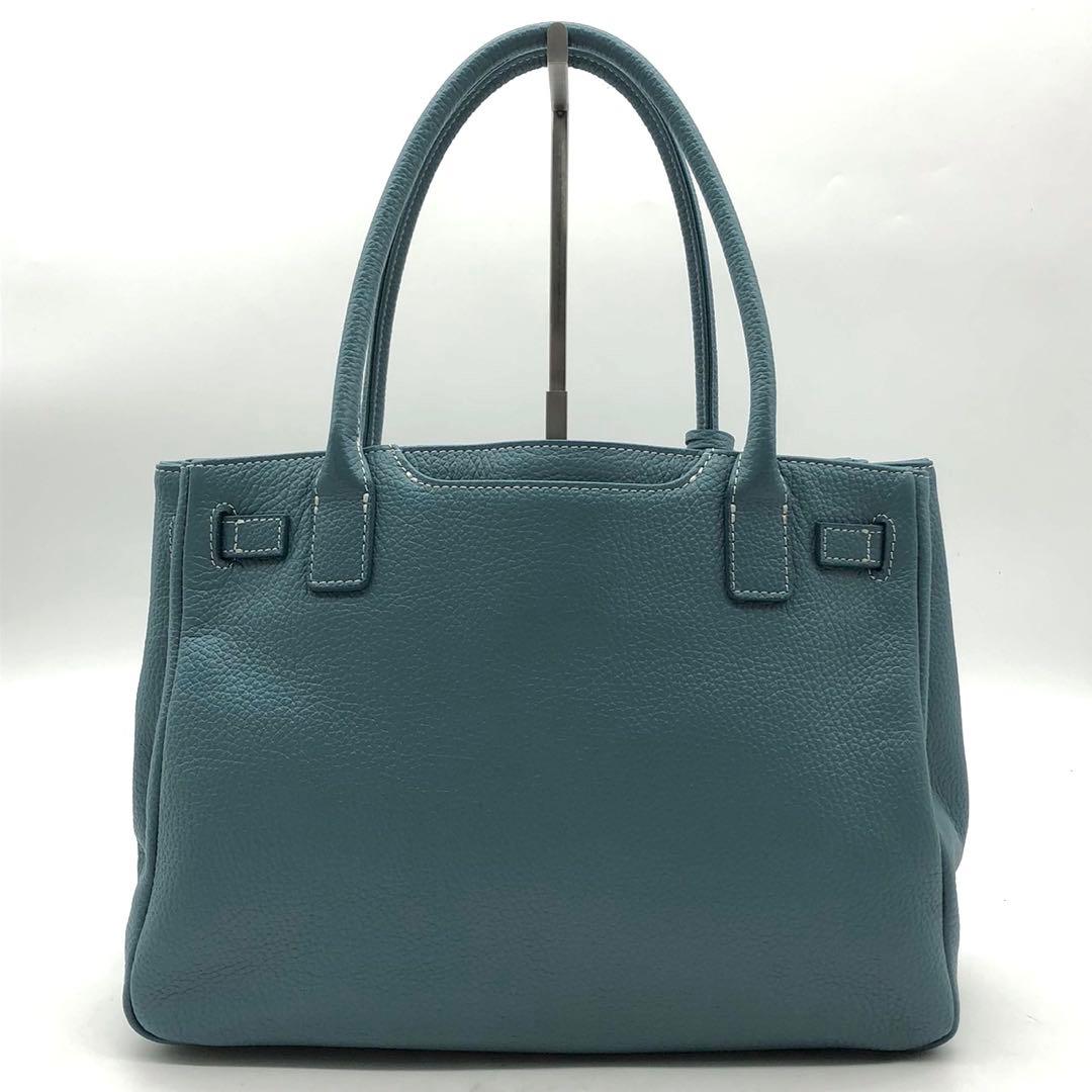 ✨極美品✨傳濱野 トートバッグ ミーティア 皇室御用達 レザー セピアブルー