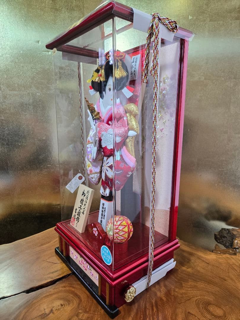 【一点限り】正月飾り　羽子板　ケース飾り オルゴール付き　H51