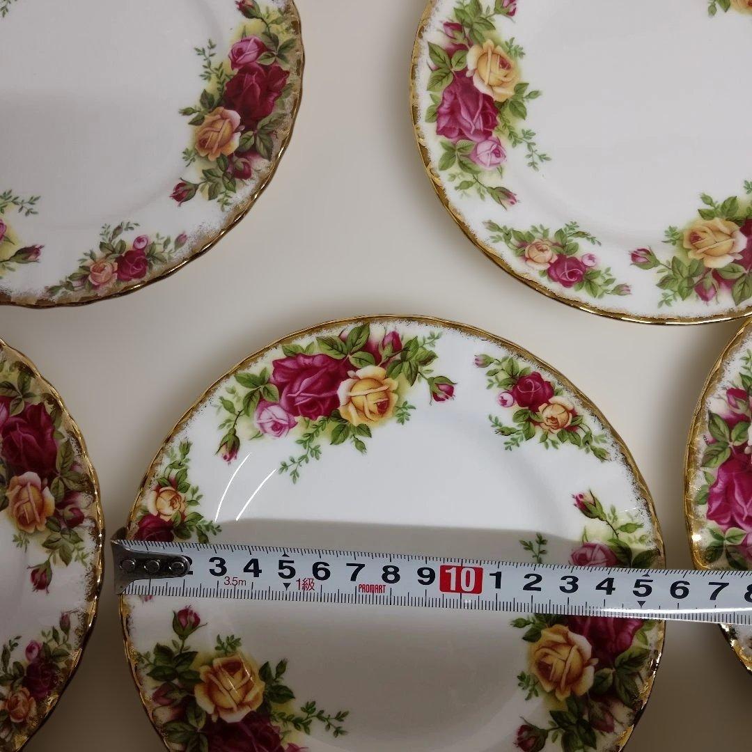 ロイヤルアルバート、オールドカントリーローズ皿セット（大皿1枚、小皿6枚）