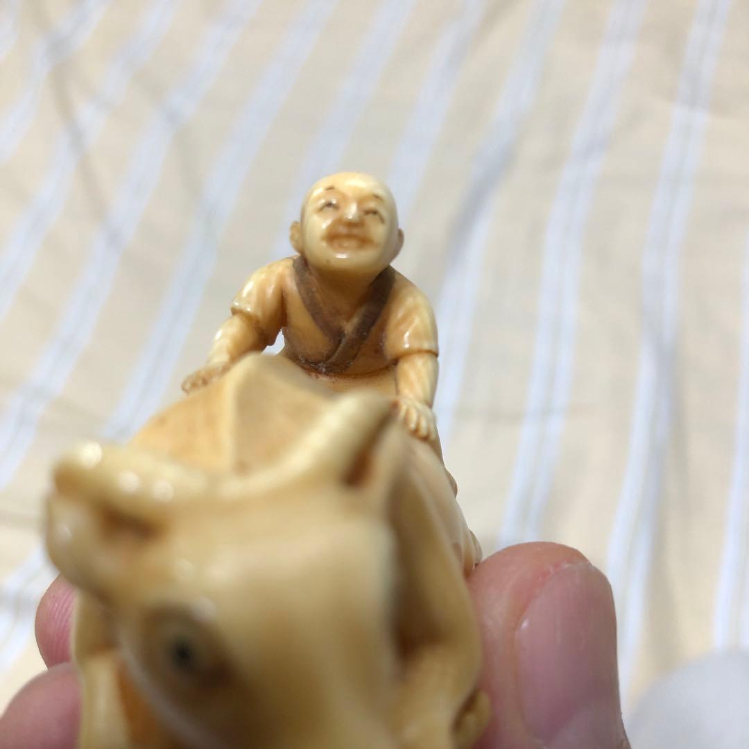 根付け　牧童　時代物