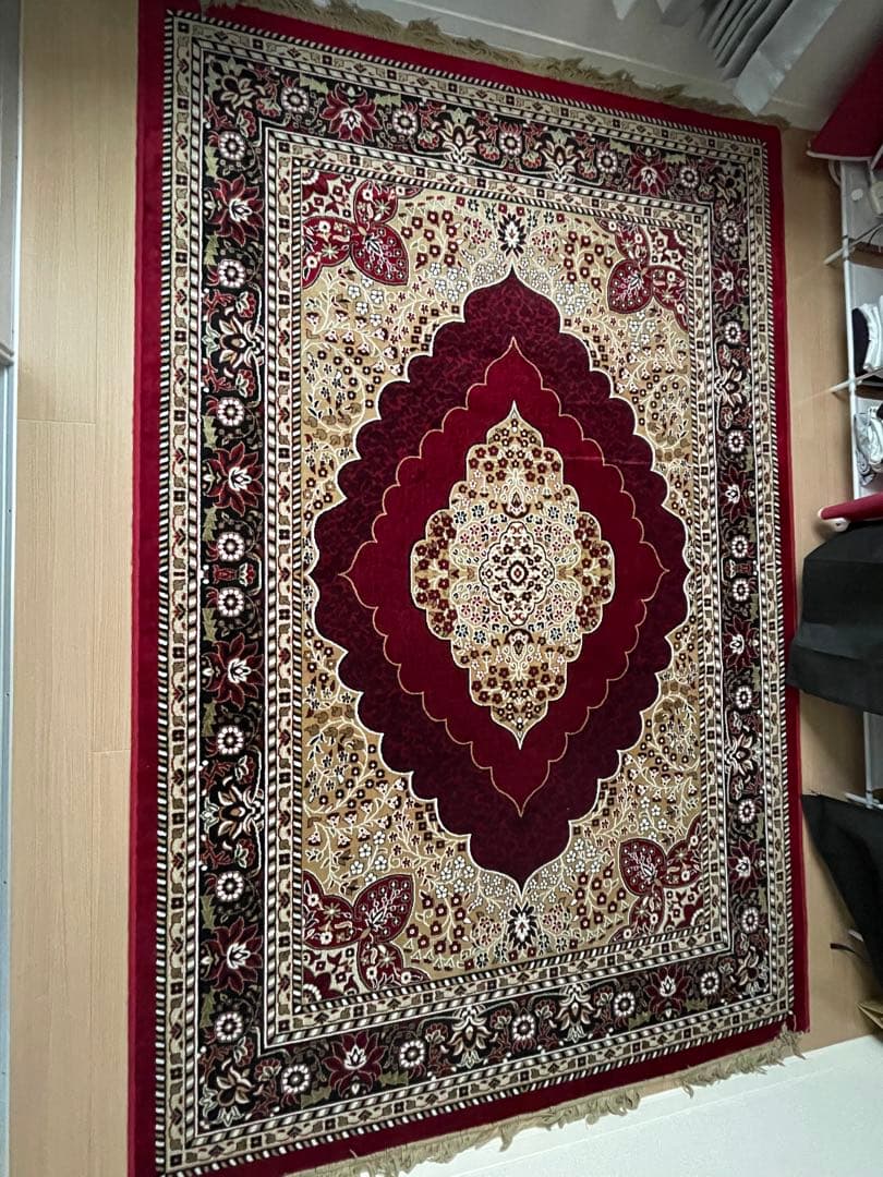 ペルシャ風花柄ラグ 286×177cmエスニック