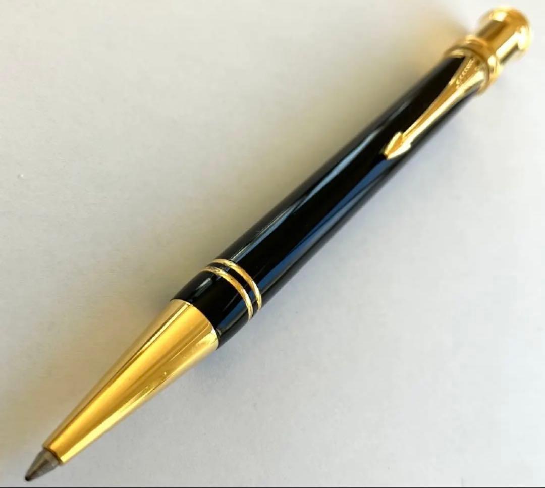 最終価格！英国製/重厚なブラック軸にダブル金環のパーカーデュオフォールドBP