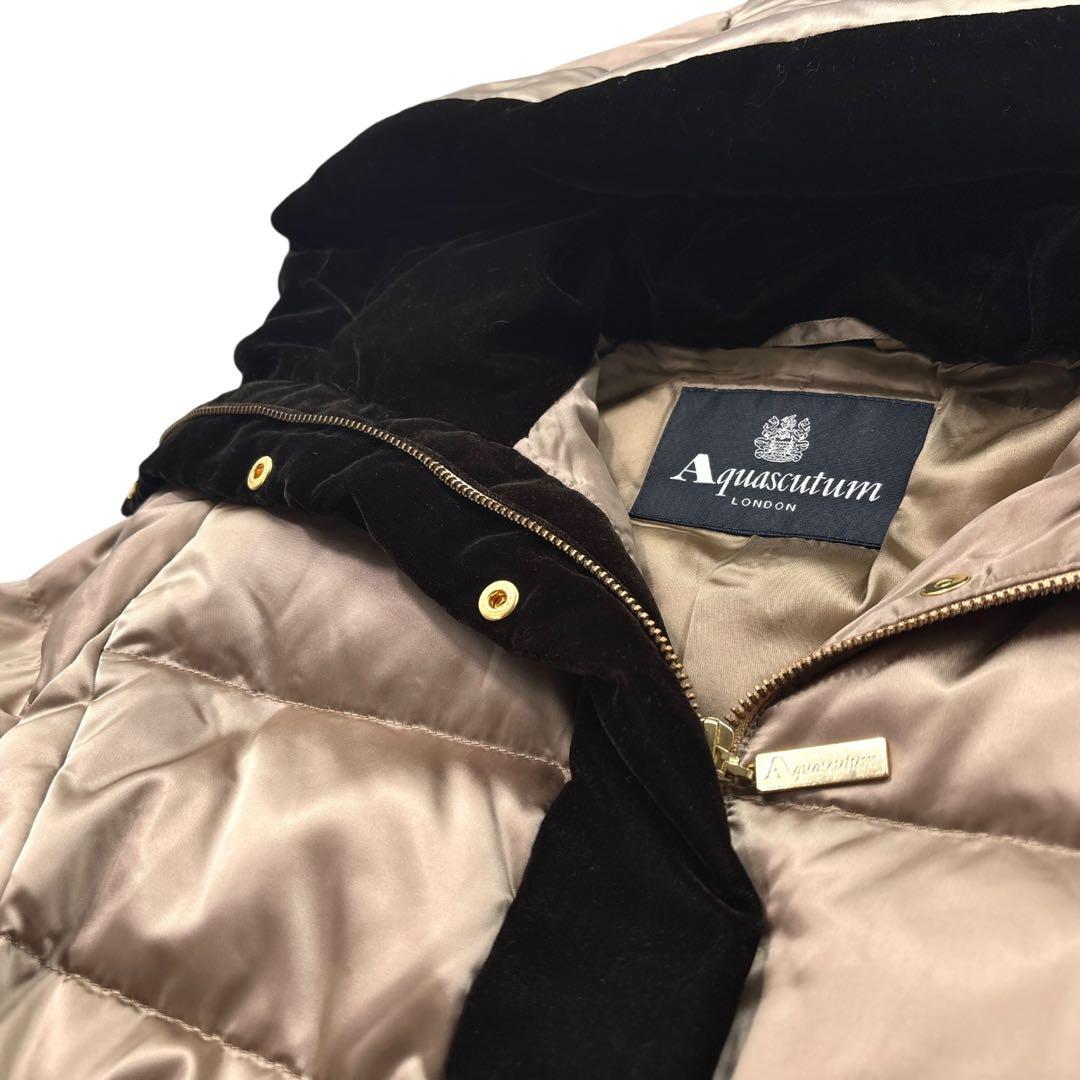【極美品】Aquascutum アクアスキュータム ダウンコート ベルト　ベロア
