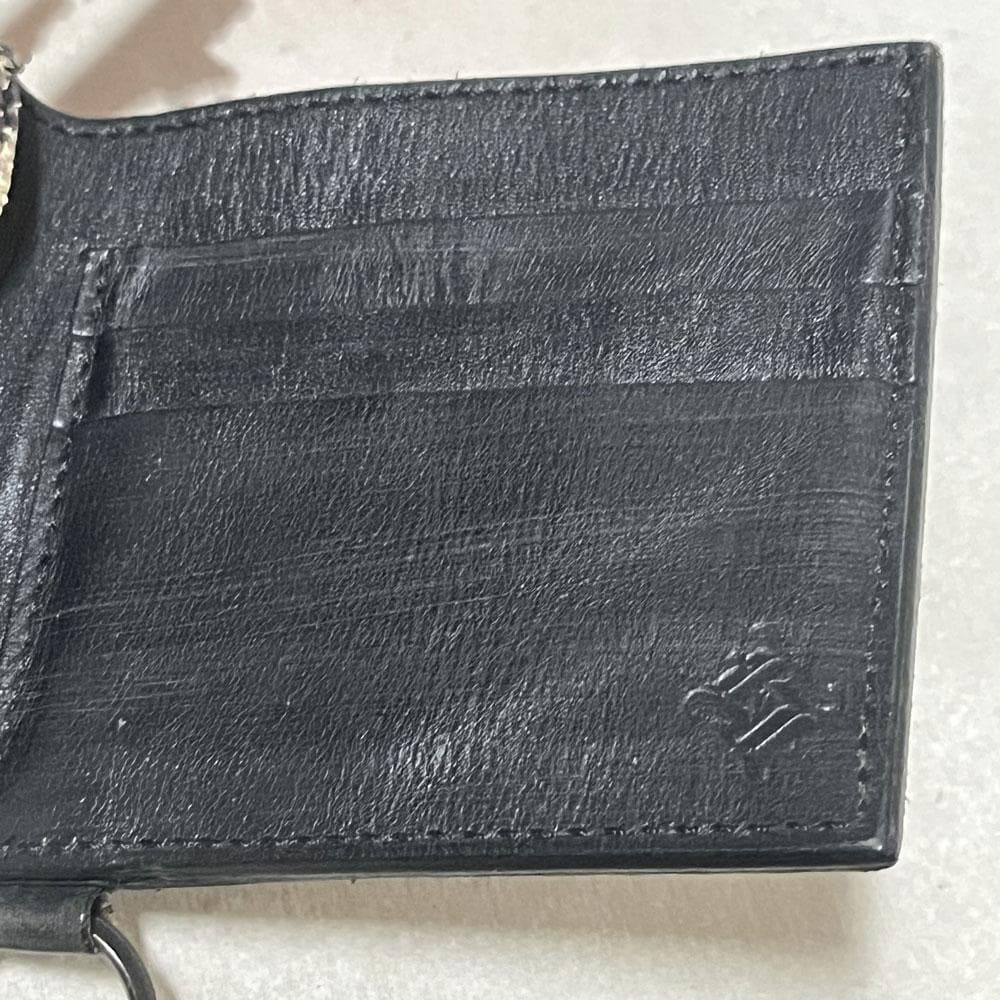 美品 ラウンジリザード パイソン 二つ折り 財布 キーリング付き リアルレザー