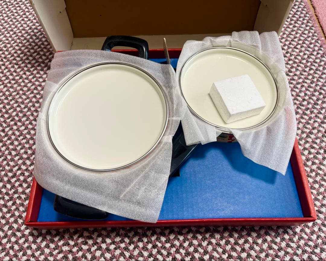 新品未使用★レトロ花柄ミッチホーロー鍋セット（直接引渡可）