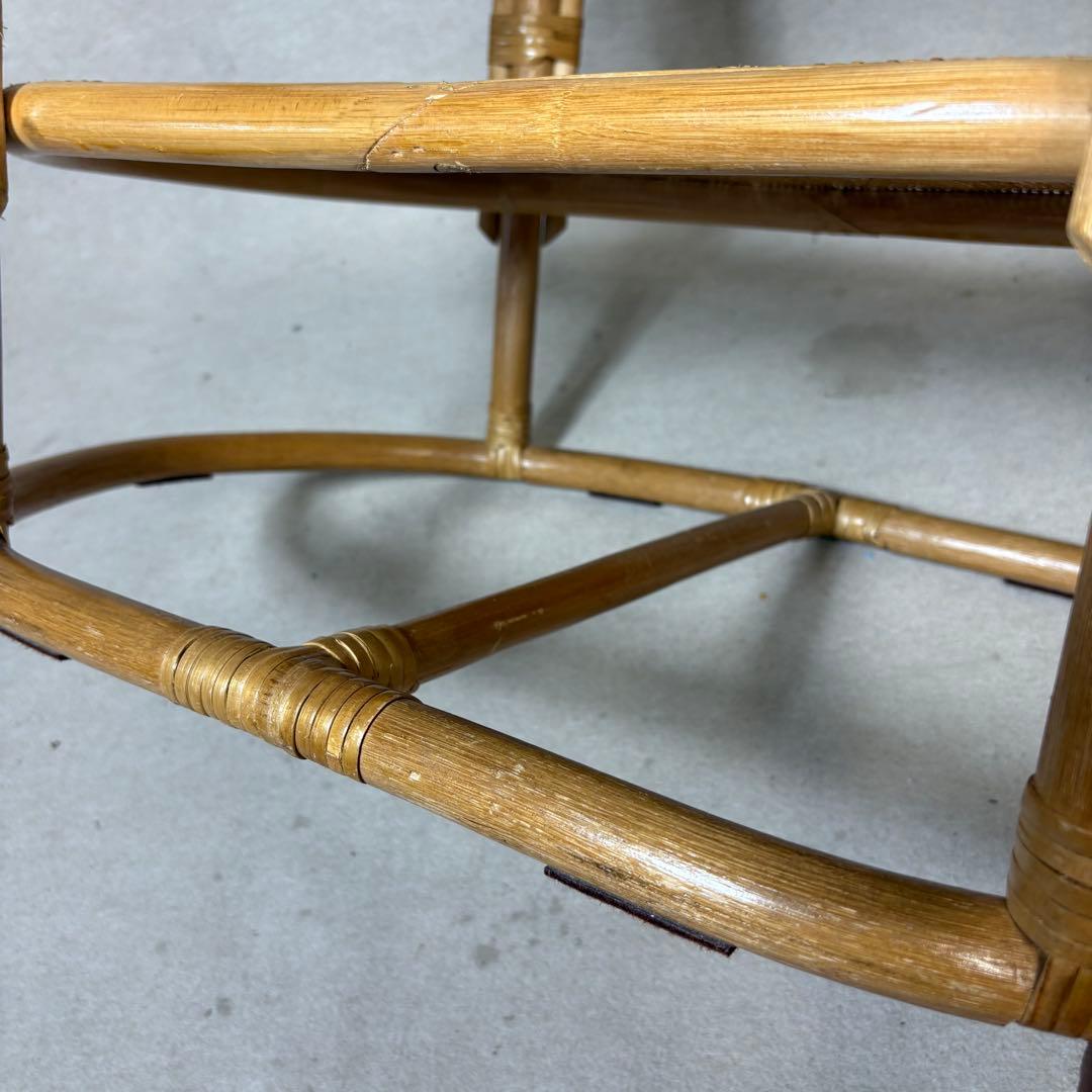 ラタン 籐 テーブル センターテーブル ローテーブル 円形 丸テーブル ガラス