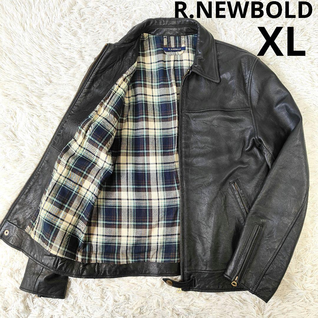 【極上ラムレザー】XL✨R.NEWBOLD シングルライダースジャケット 黒