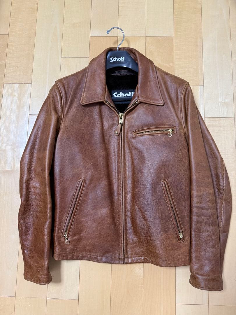 【ひまちゆーり】Schott シングルライダース643 ナバホブラウン