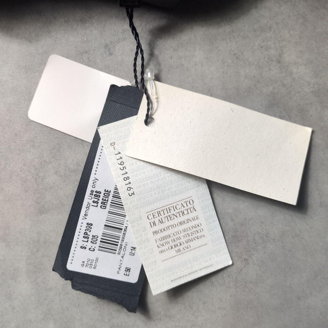 未使用 GIORGIO ARMANI コットン トラウザー パンツ 黒タグ