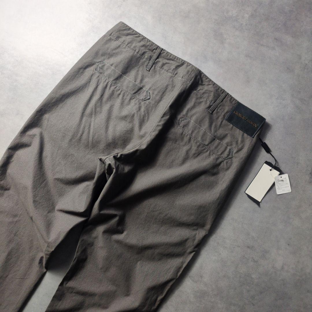 未使用 GIORGIO ARMANI コットン トラウザー パンツ 黒タグ