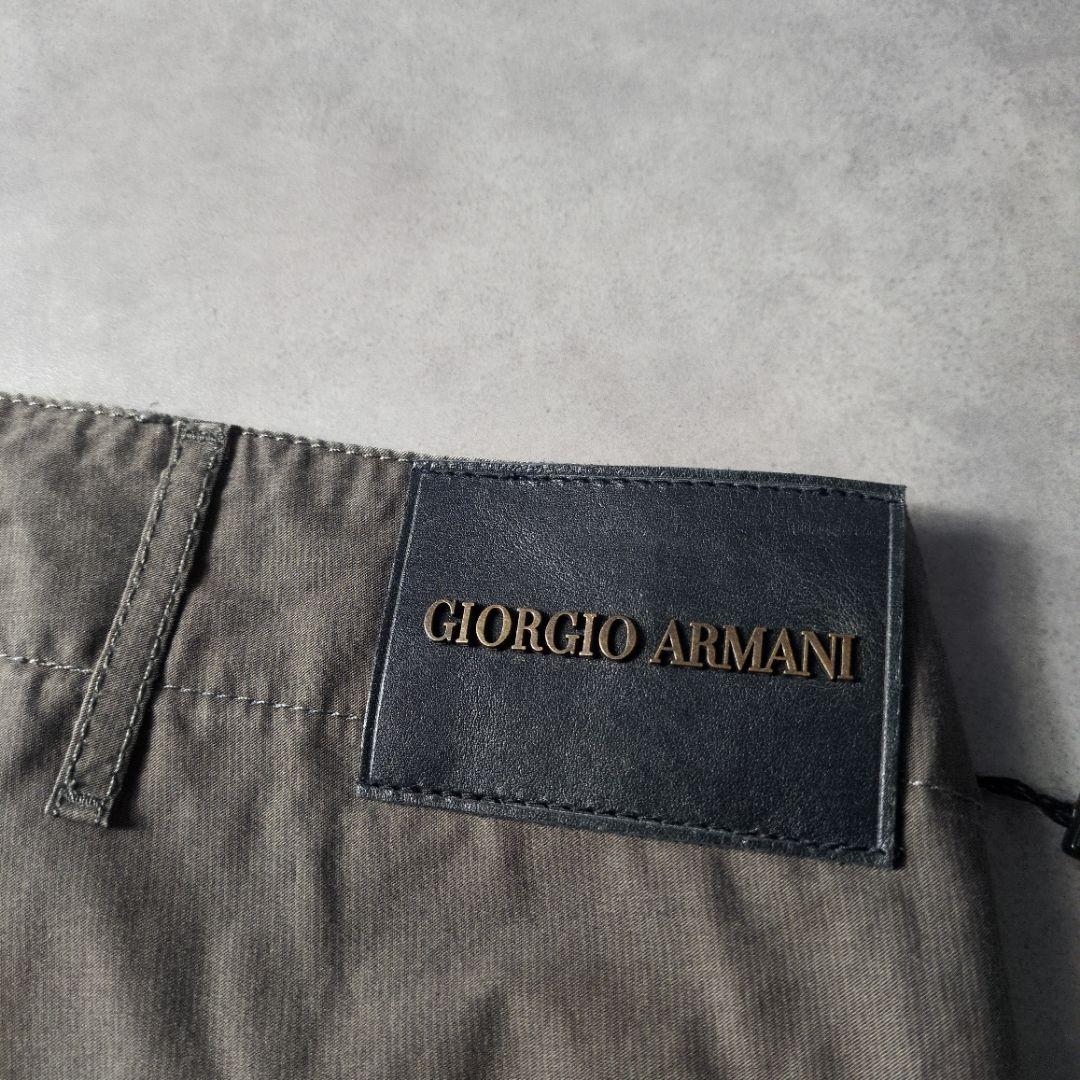 未使用 GIORGIO ARMANI コットン トラウザー パンツ 黒タグ