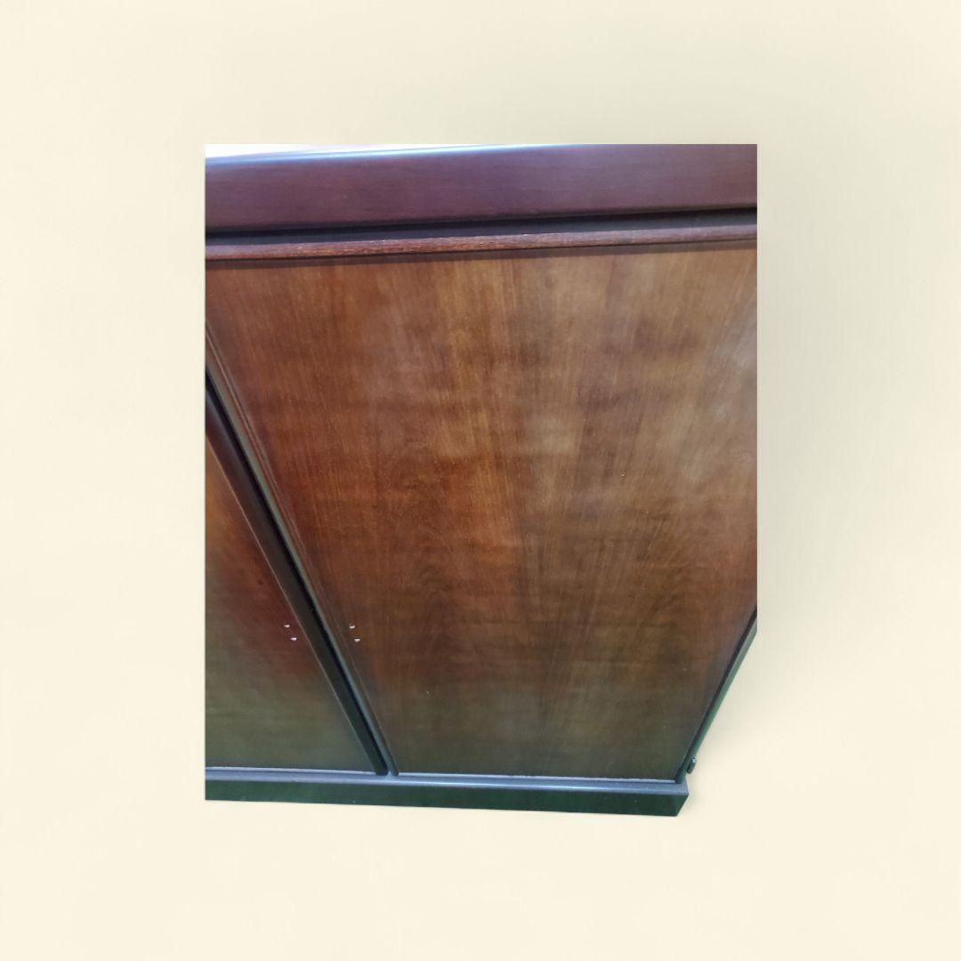 起立木工　 キャビネット 　サイドボード　ガラス扉・引き出し5段付き　両面ハッチ