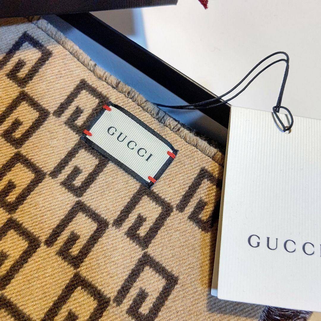 ❤新品箱袋付❤GUCCI マフラー ストール ショール スカーフ❤ブラウン❤