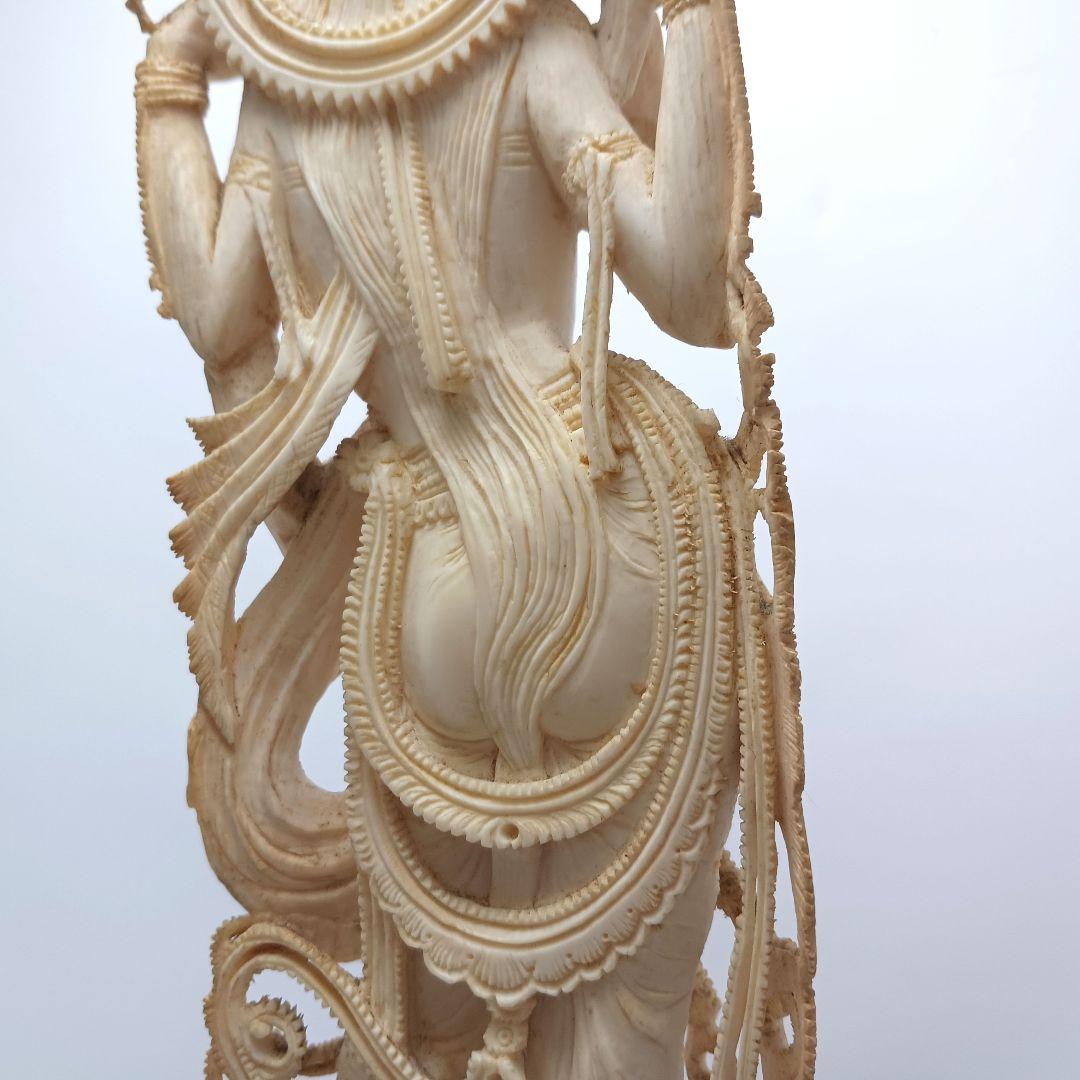 Y2179 細密彫刻 極上 置物 チベット女神像 総重量646.1g　ten