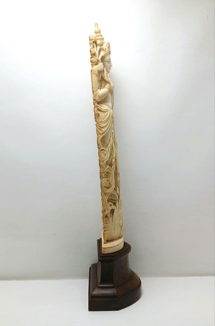 Y2179 細密彫刻 極上 置物 チベット女神像 総重量646.1g　ten