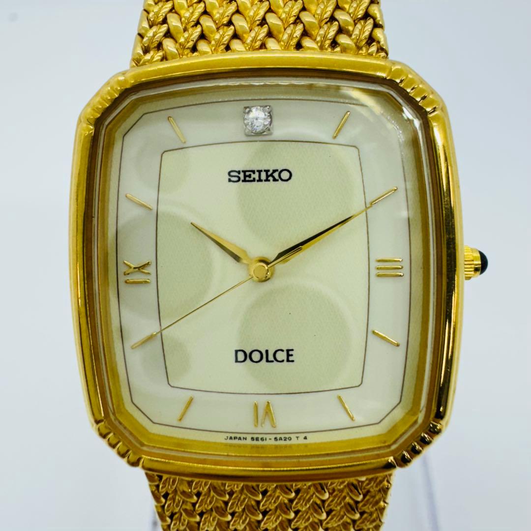 ✨SEIKO✨セイコー✨ドルチェ✨5E61-5A20✨ダイヤ1P付き✨腕時計✨