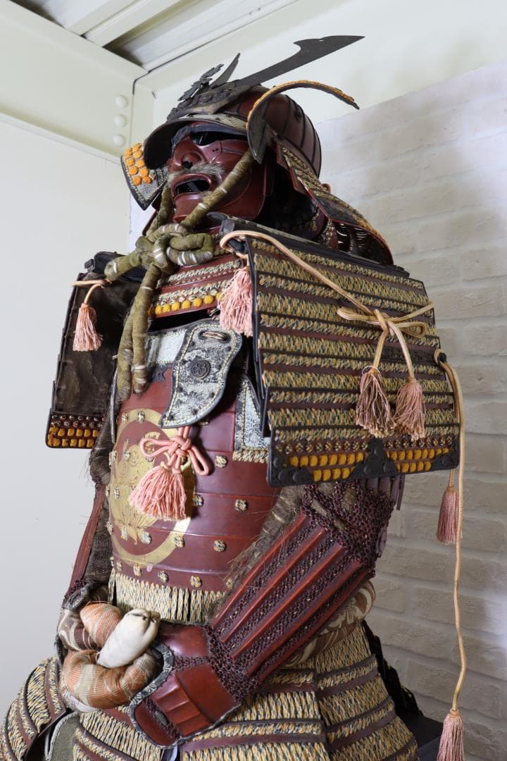 BLACK【等身大甲冑】武者鎧 赤具足一式 光忍作 約50年前製サムライ鎧