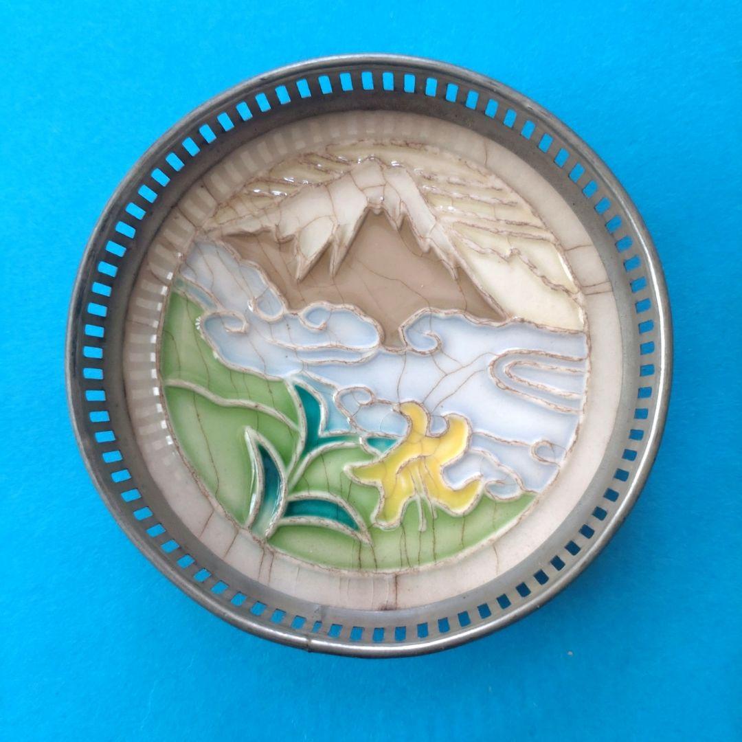 大正〜昭和初期　ガラスコースター　マジョリカタイル　アンティーク　5個セット