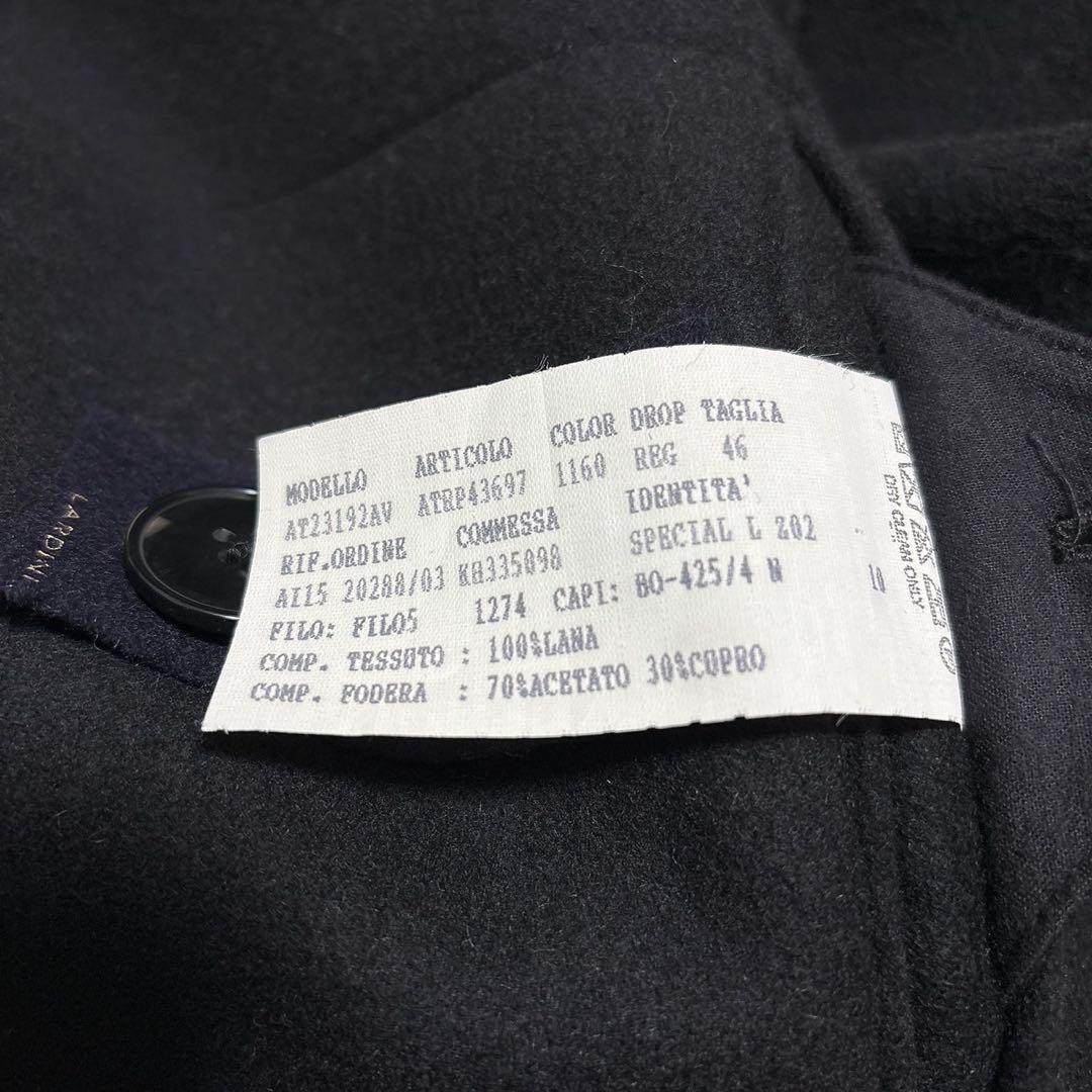 極美品 ラルディーニ チェスターコート ブートニエール ブラック ウール 46