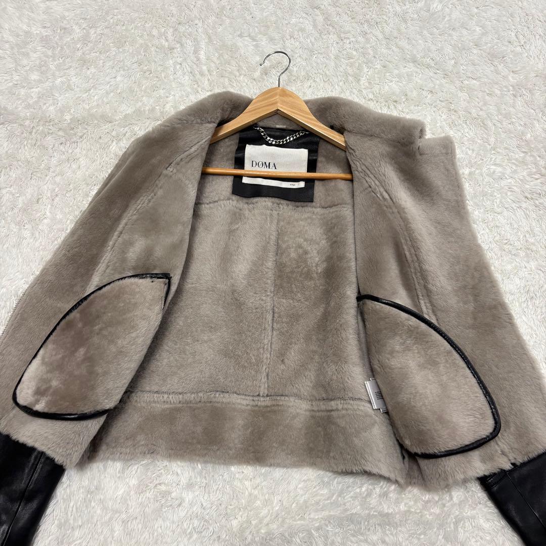 【美品】 DOMA ダブルライダース レザー ムートン レディース ブラック