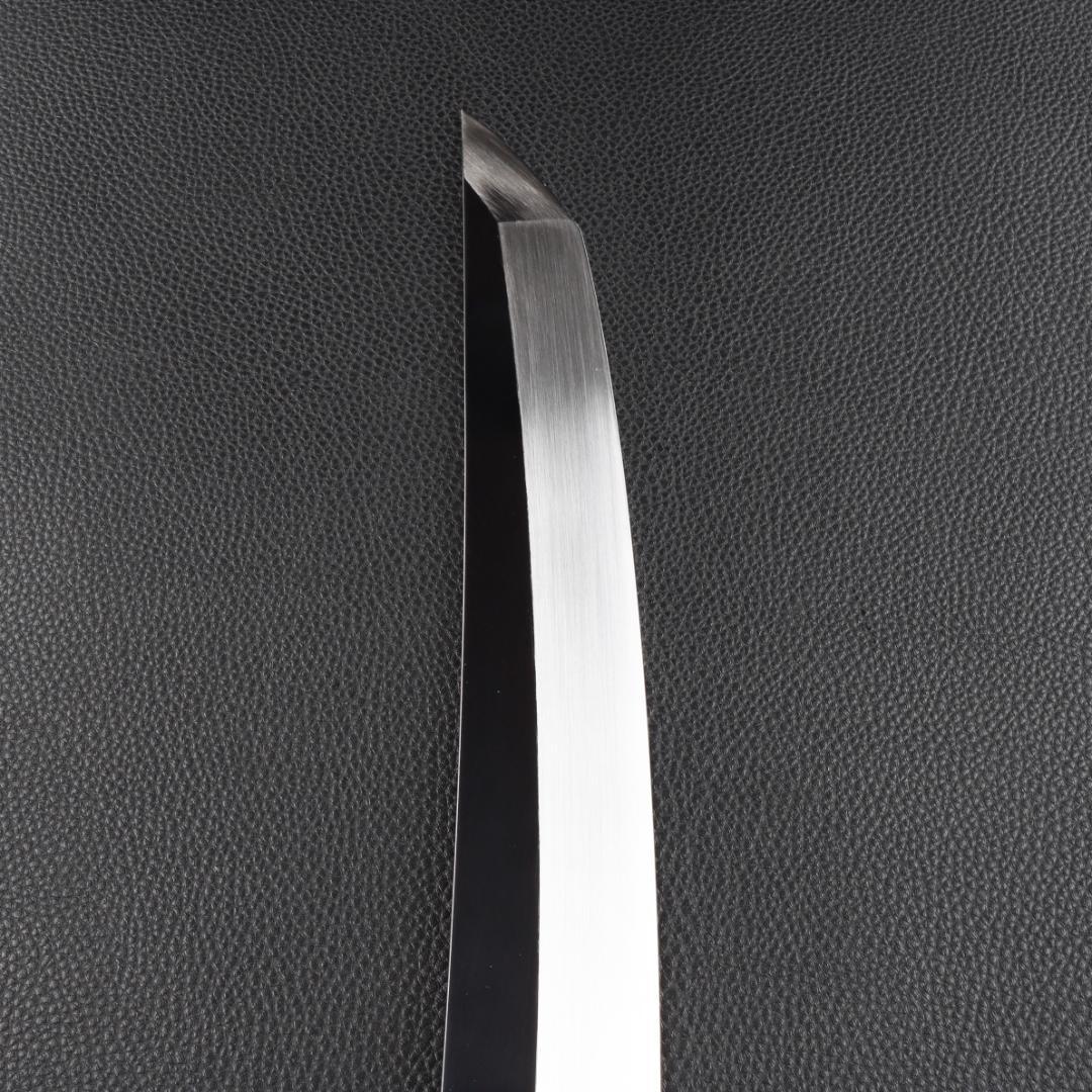 11071鬼反り先丸包丁尺二鏡面仕上げ刺身包丁刃は究極の切れ味黒檀五本銀巻八角柄