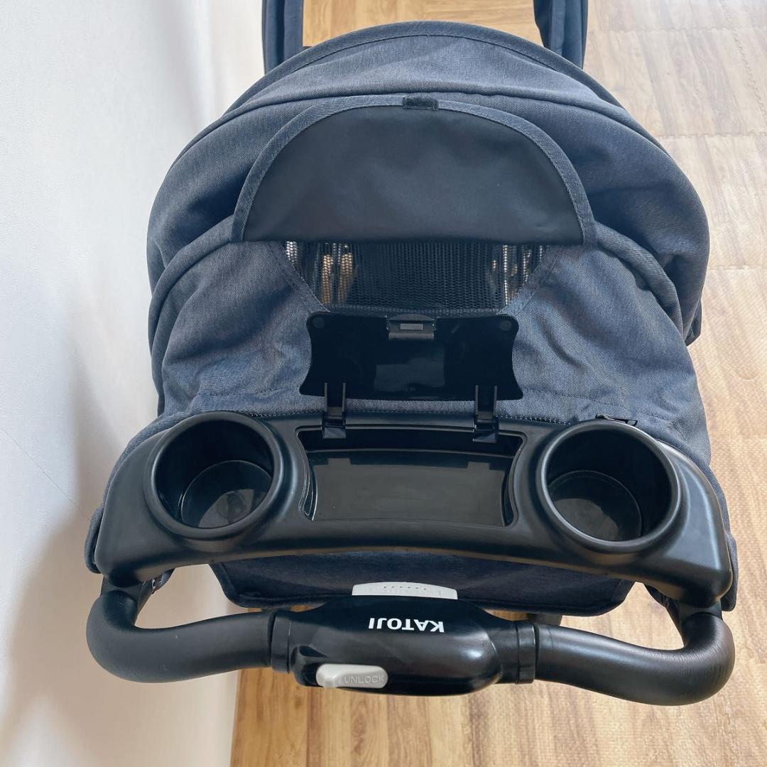 【良品】カトージ 2人でゴーDX 2人乗りベビーカー デニム　双子　清掃済み