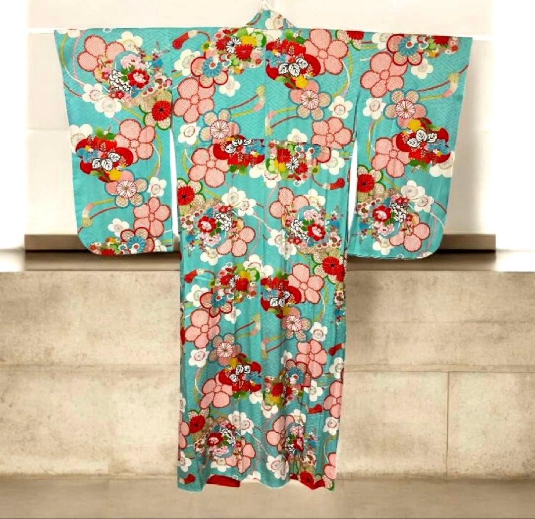 アンティーク　女の子　子供着物　大正ロマン　七五三　十三詣り着物