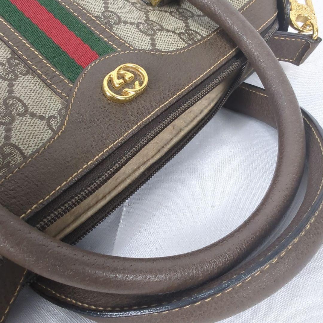 【美品】GUCCI グッチ シェリーライン ミニボストン ショルダー バッグ