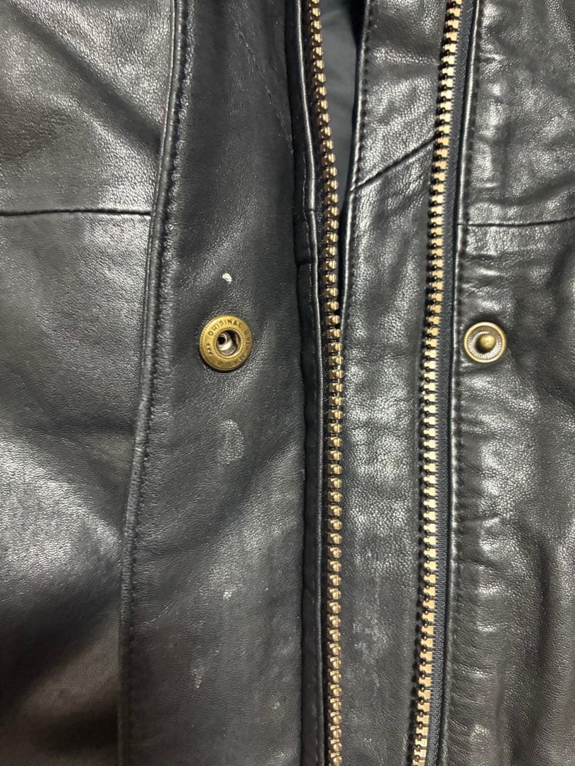 90s Eddie Bauerレザーダウンジャケット WOMEN'S Mブラック