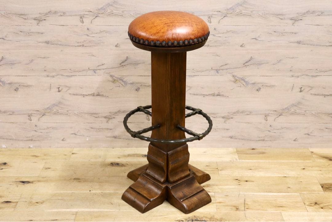 GMIK7K○スペイン製 カスティリアンスタイル バースツール ハイチ