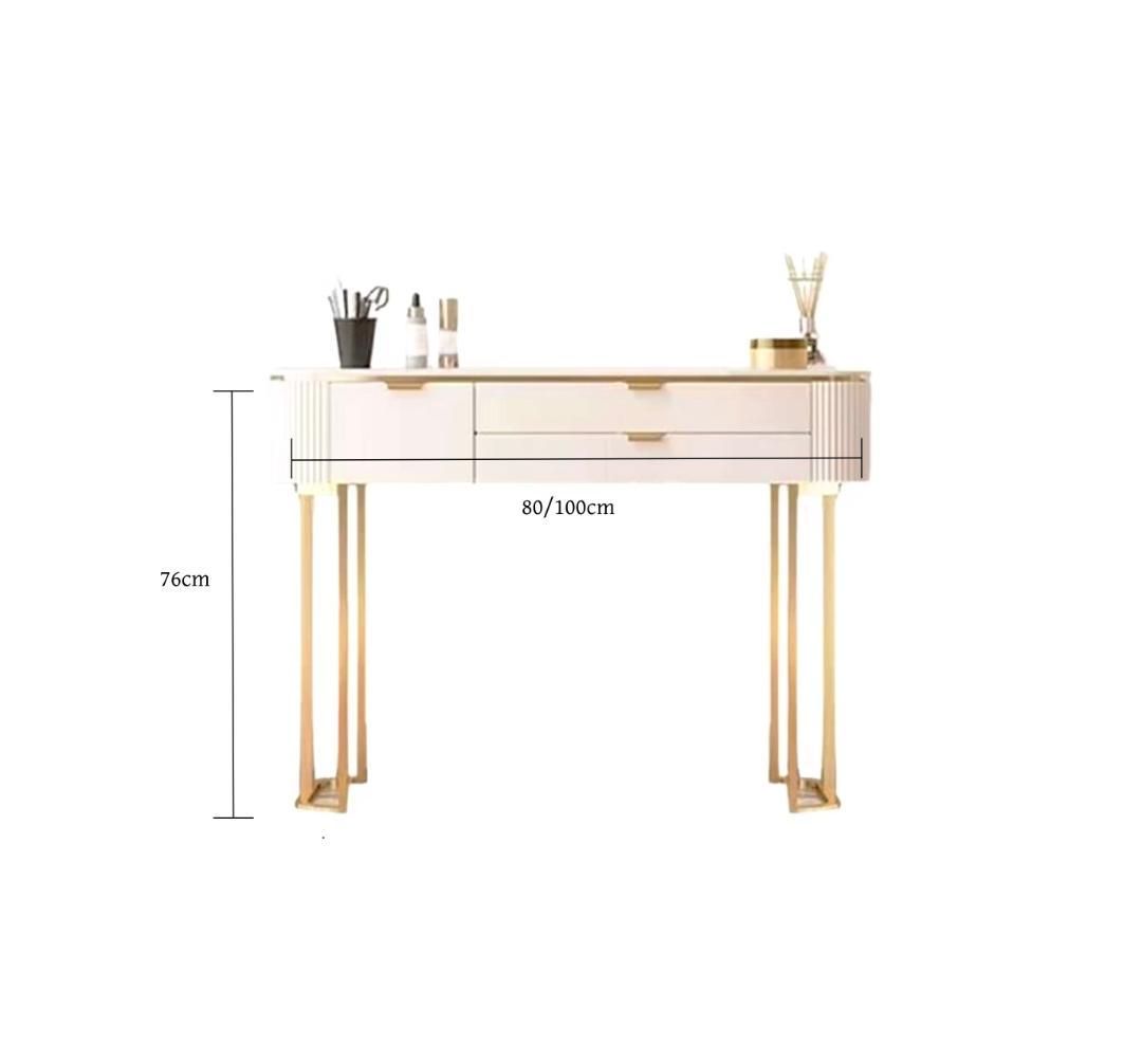 ホワイトドレッサー鏡台 LEDミラー付き訳あり品写真をご確認J212-80-01